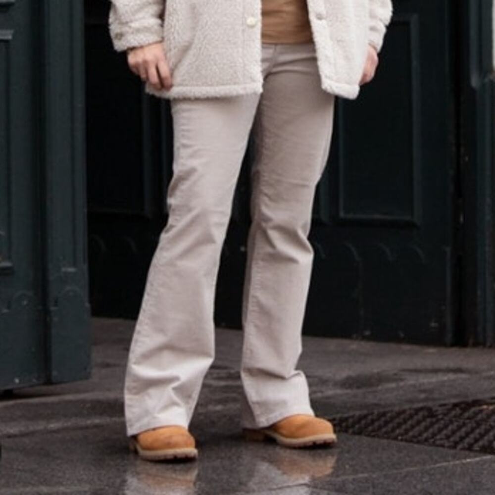 Uniqlo corduroy slim flared flare pants Khaki